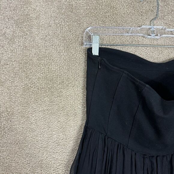 Diane Von Furstenberg Asti Dress Size 8 Black Strapless Silk & Jersey‎ Cocktail - Picture 8 of 11
